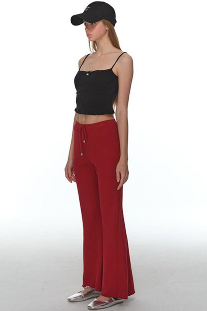 Pink Stretchy Casual Pants