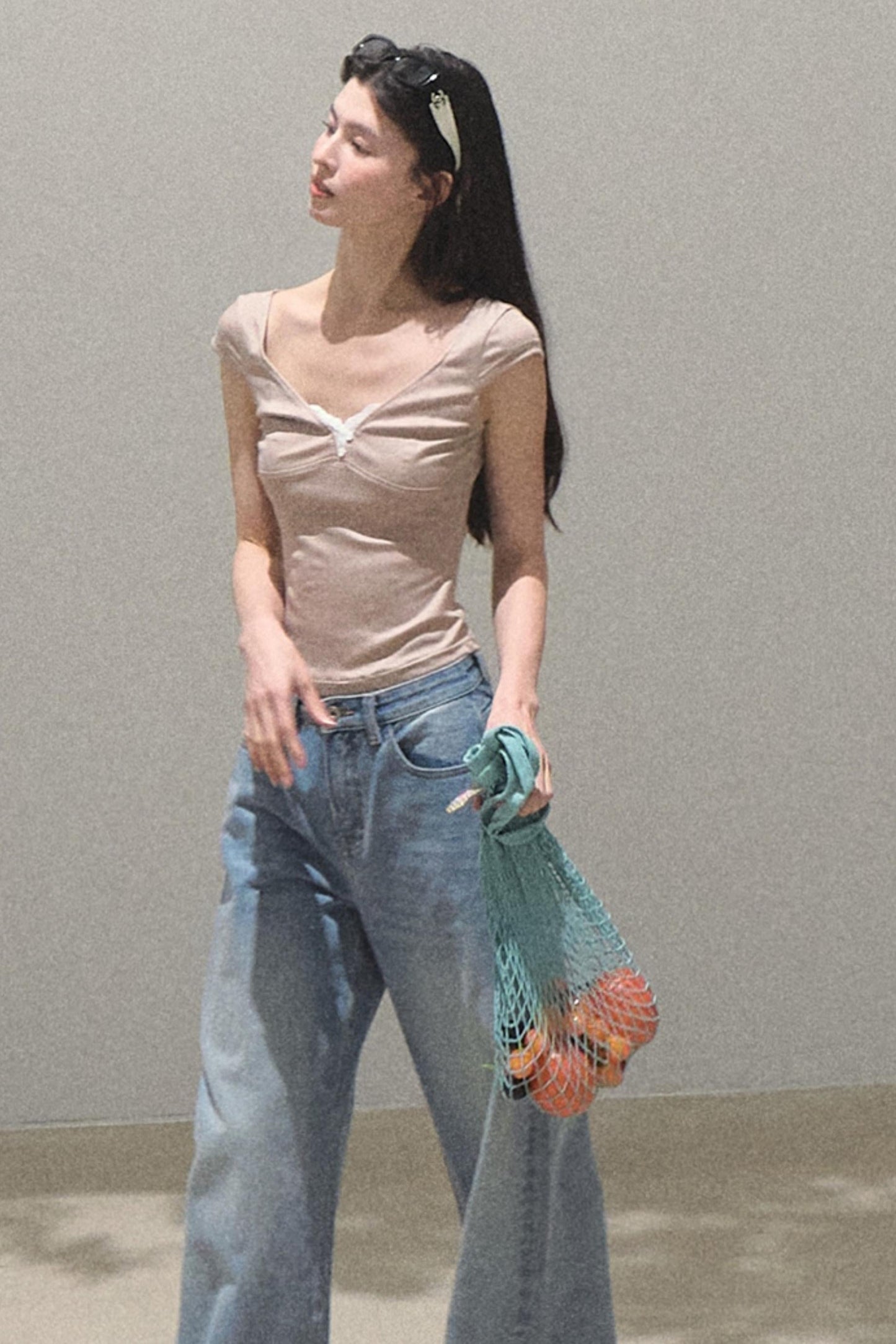 Lace Whisper V-Neck Tee