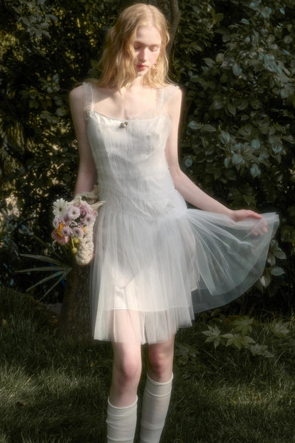 Fluffy Summer Halter Dress