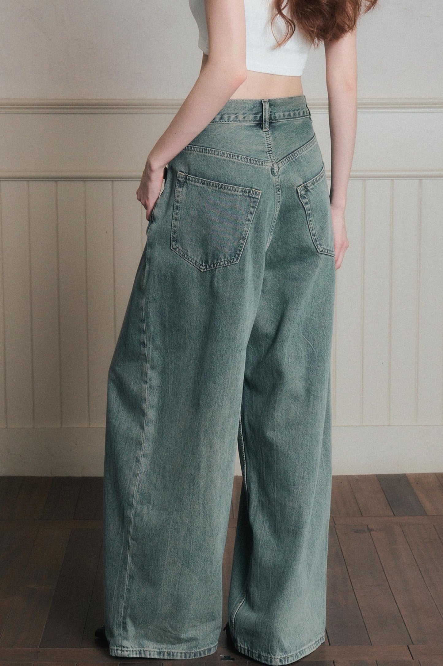 Relaxed Wide-Leg Denim Pants