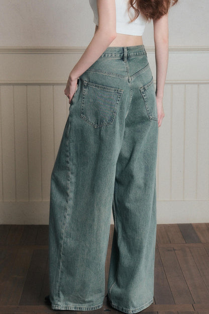 Relaxed Wide-Leg Denim Pants