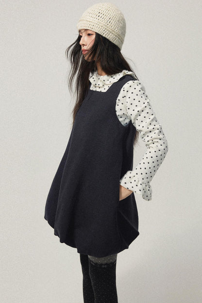 Grey Bubble Hem Sleeveless Dress