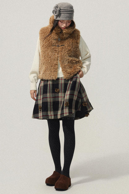 Versatile Vintage Fur Trim Vest