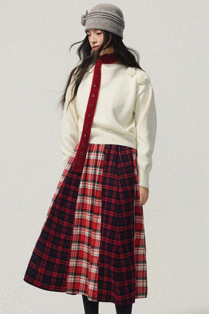 Detachable Skirt Flower Sweater Dress