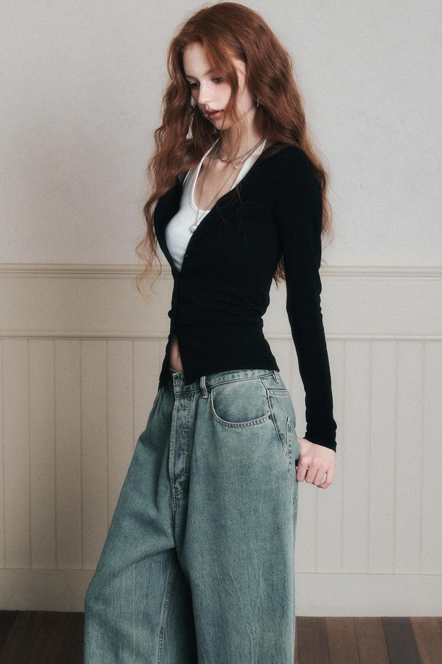 Layered Suspender Cardigan