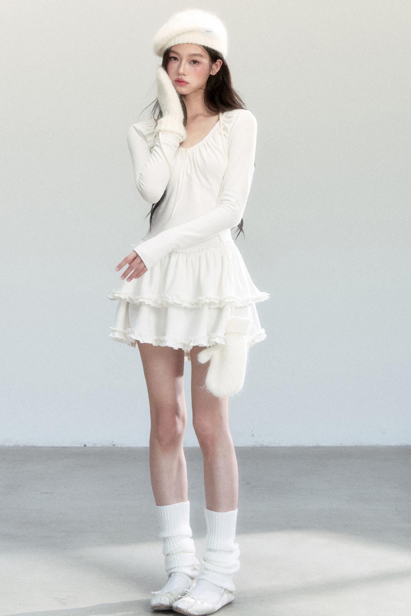 Ballet V-Neck Knit Dress