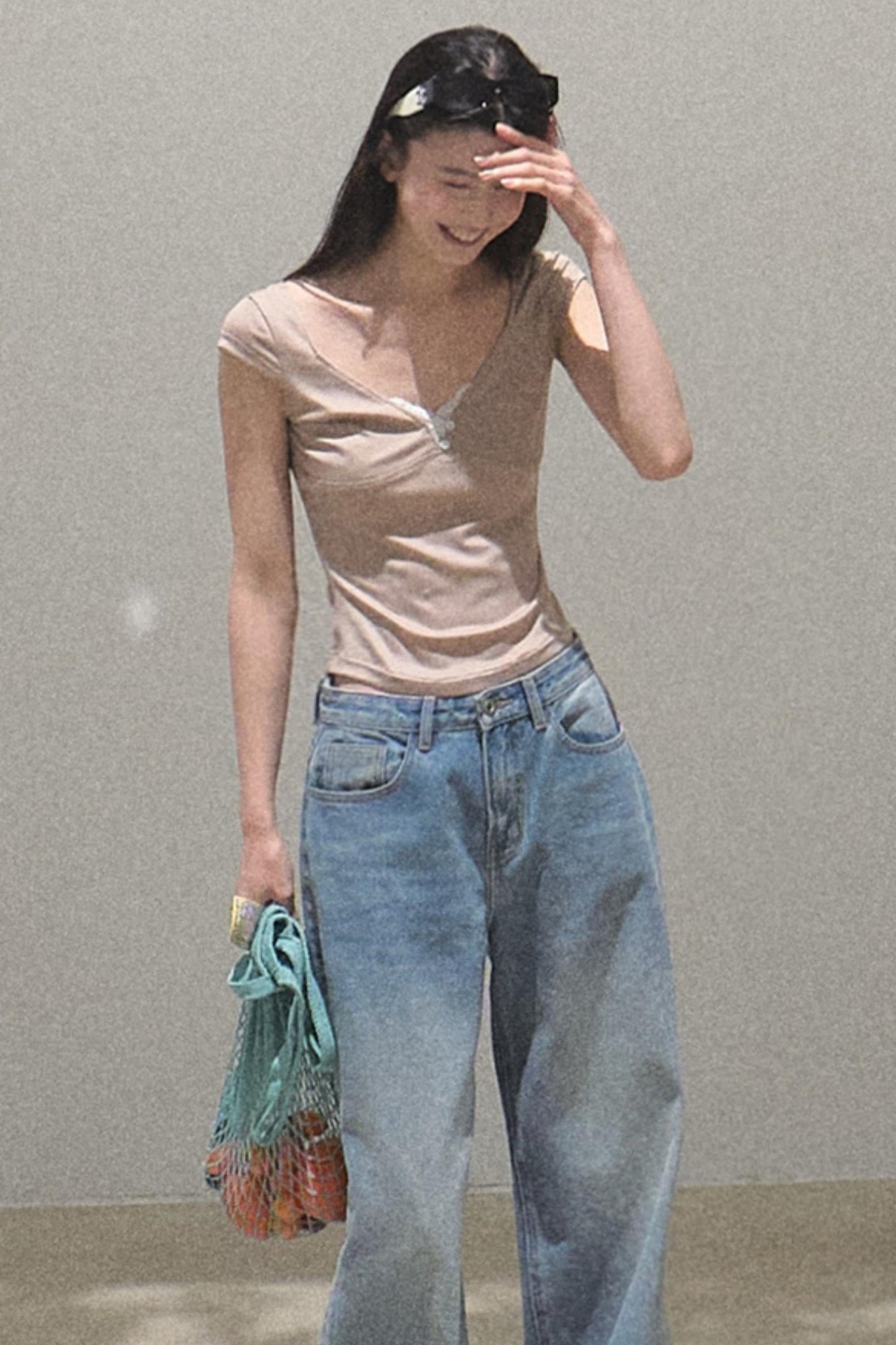 Lace Whisper V-Neck Tee