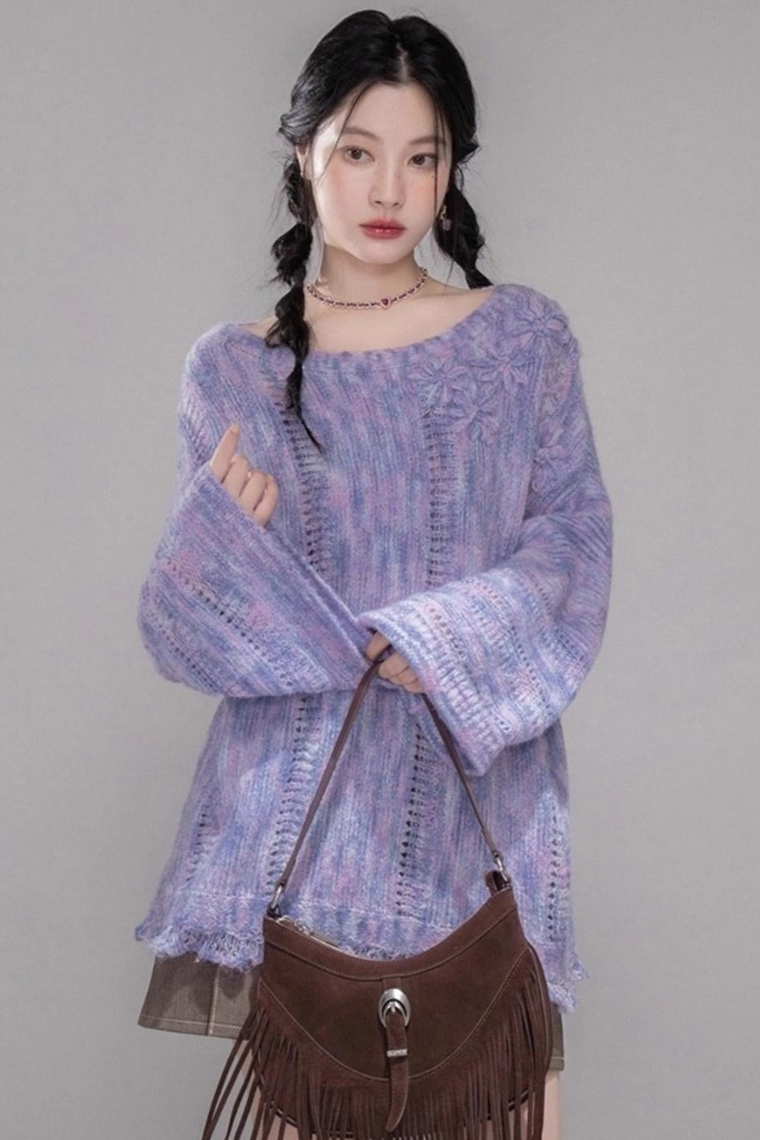 Mist Floral Wool Pullover Top