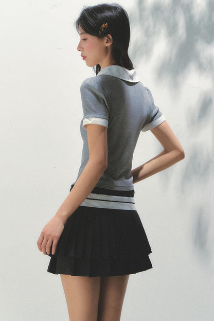 Casual Patchwork Knit Tee