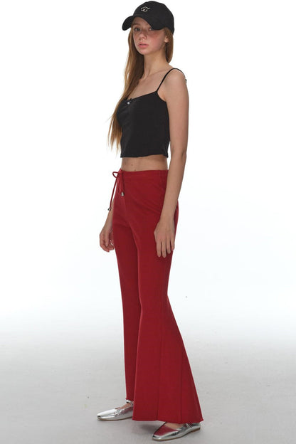 Pink Stretchy Casual Pants