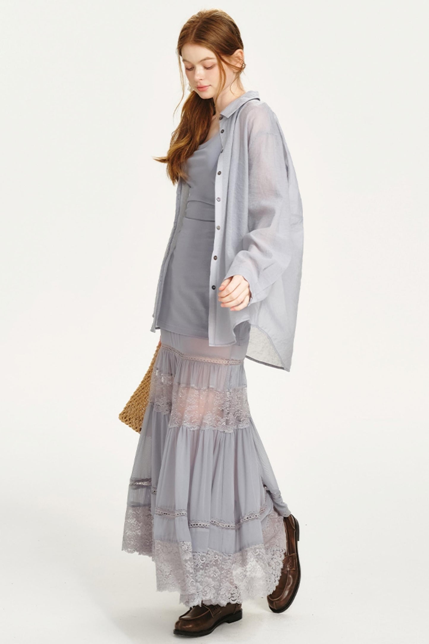 Sheer Romantic Backless Dress Set-Up