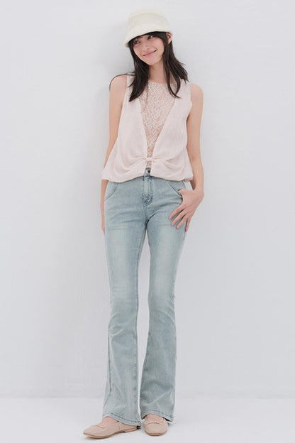 Butterfly Linen Blend Vest Style Top