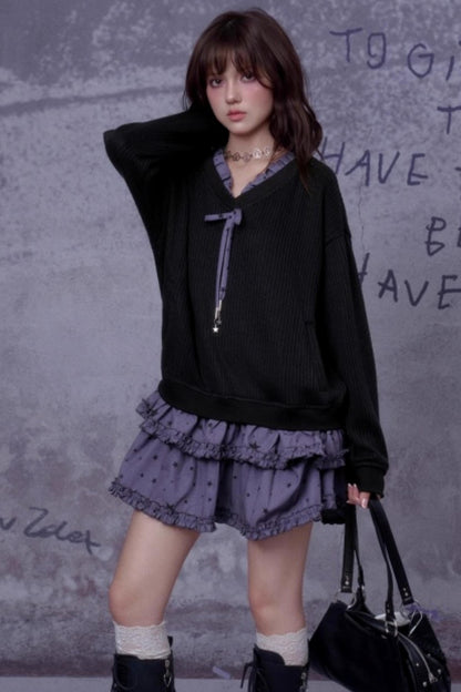 Little Witch Knitted Patchwork Dress