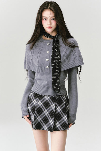 Fake Two Piece Knit Sweater Top