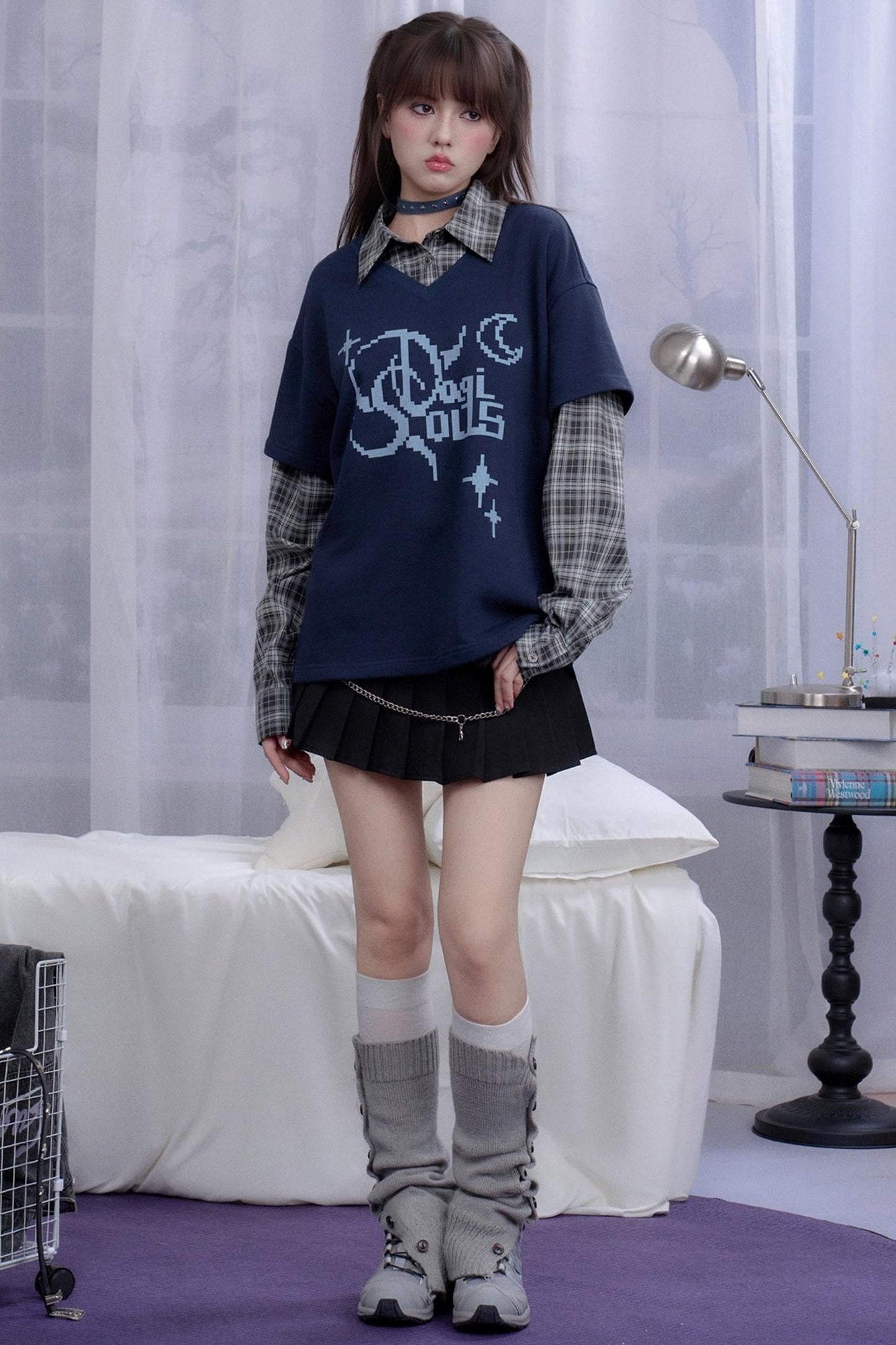 Navy Blue Fighting Spirit Top