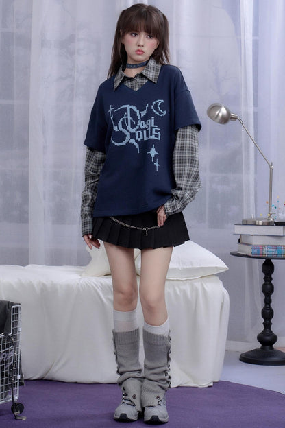 Navy Blue Fighting Spirit Top