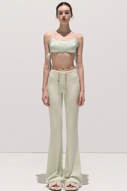 Basic Lace Paneled Stretch Suspender Satin Top