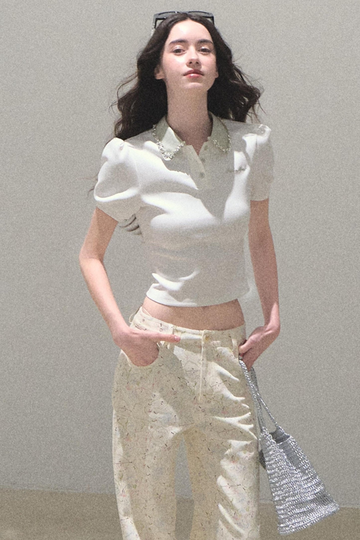 Sunset Diamond Polo Top