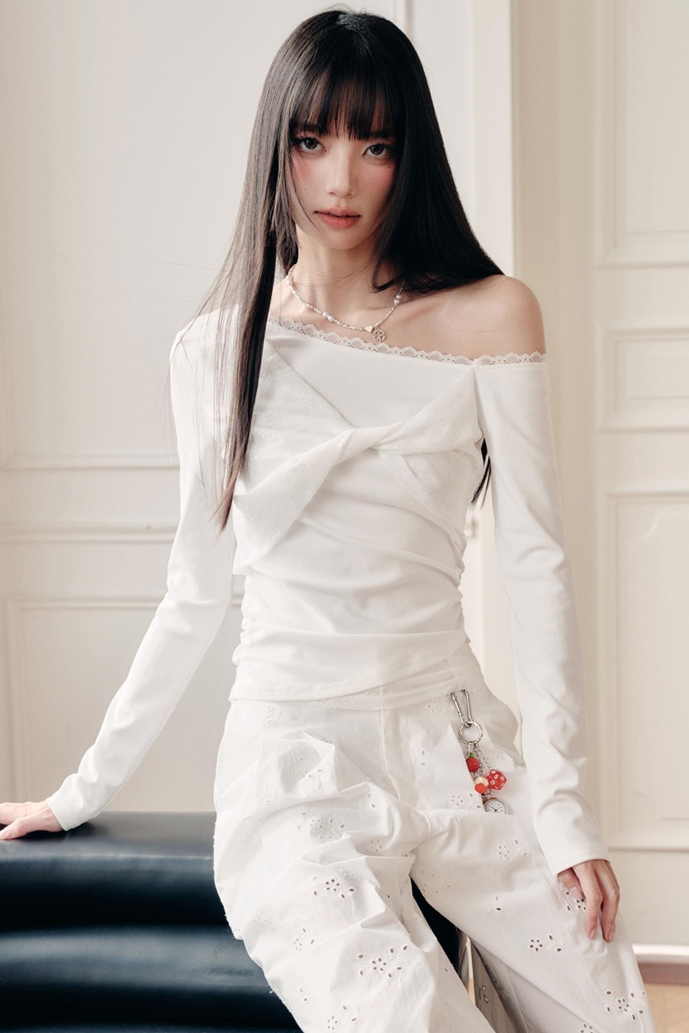 White Trace Lace Shirt