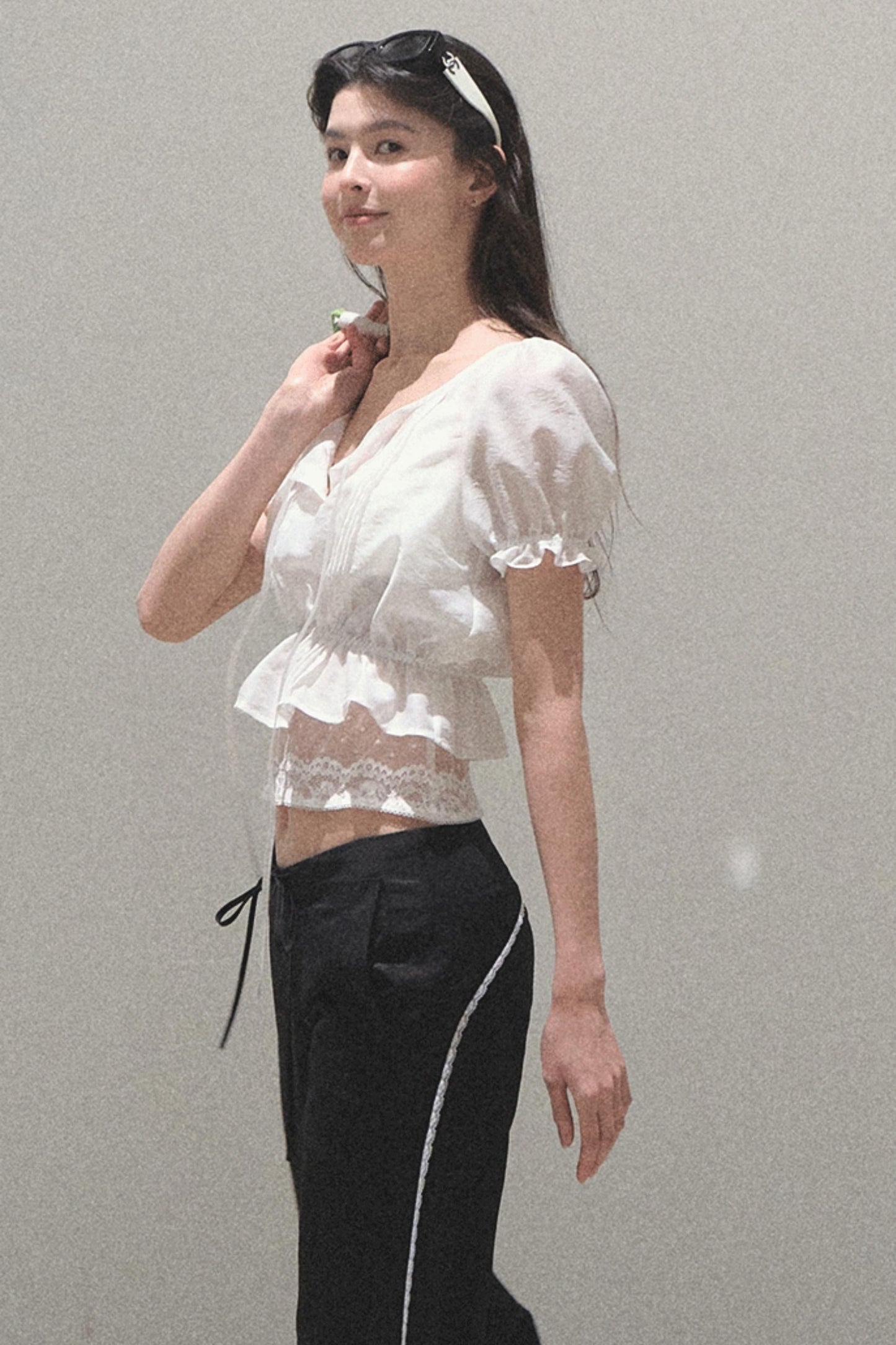 Bubble Sleeve Smock Shirt