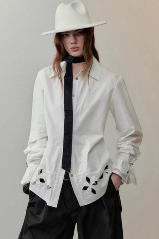 Lace Floral Embroidery Shirt Set-Up