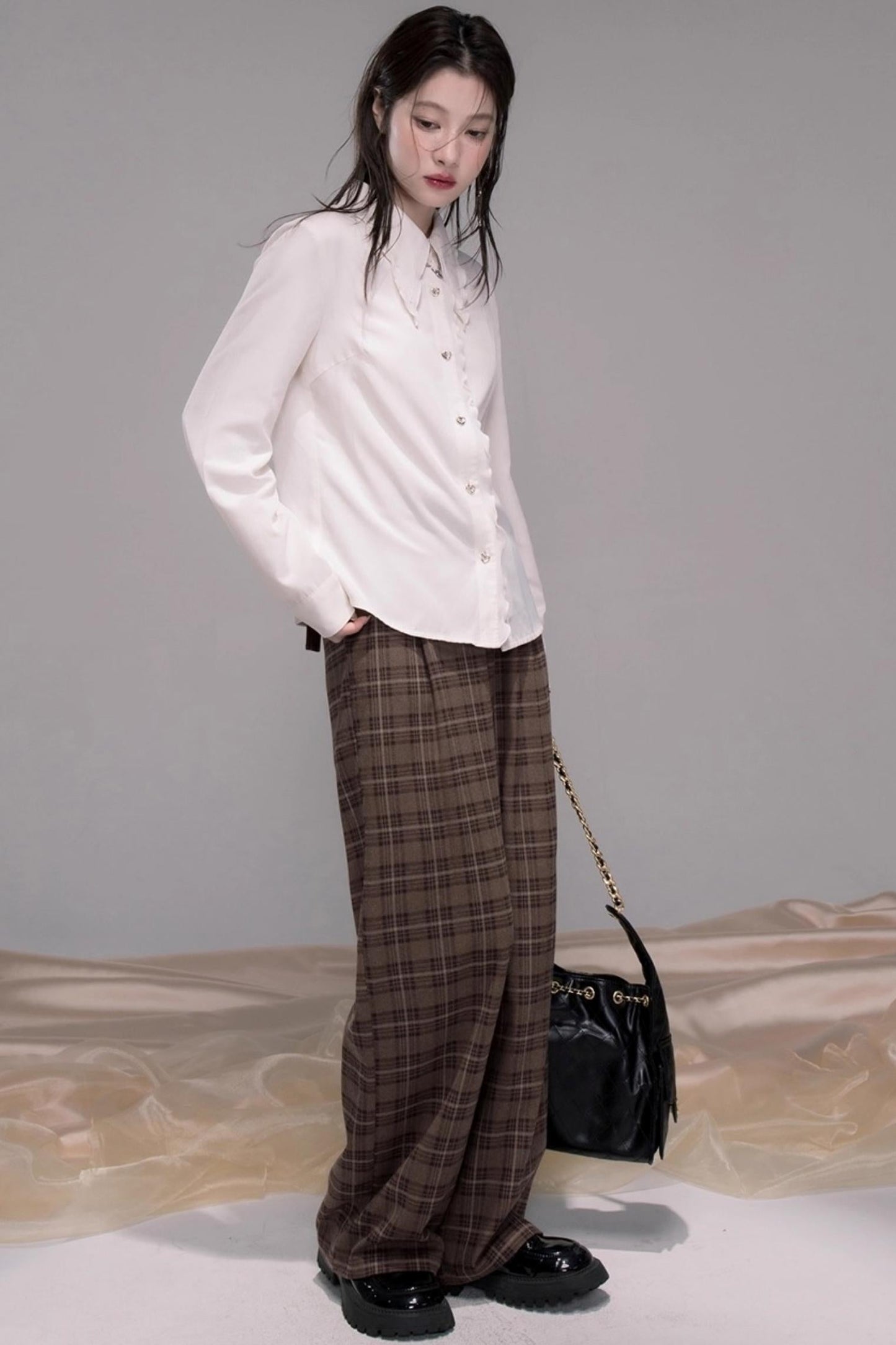 Mocha Brown Wide-leg Slacks