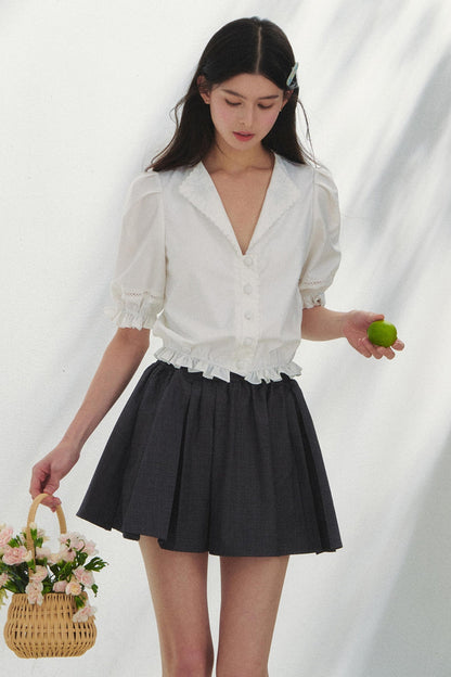 Vintage Embroidered V-Neck Shirt