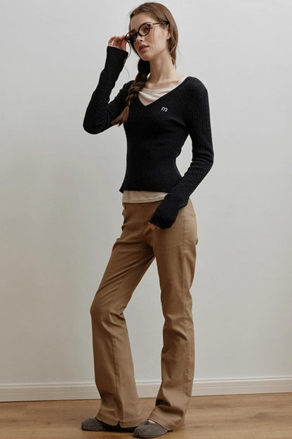 Velvet Twist Knitted Top