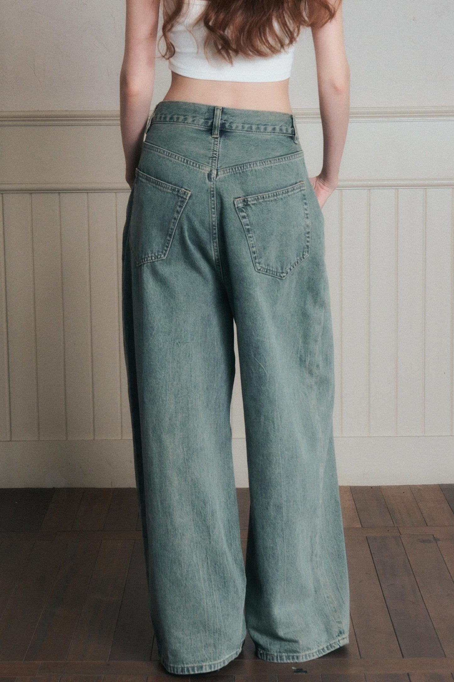 Relaxed Wide-Leg Denim Pants