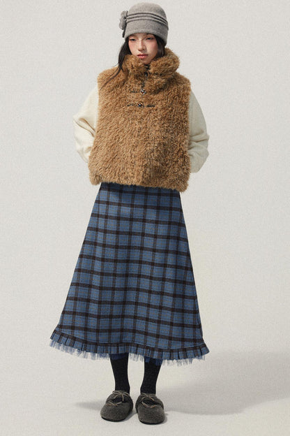 Versatile Vintage Fur Trim Vest