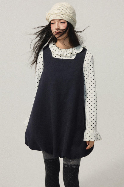 Grey Bubble Hem Sleeveless Dress