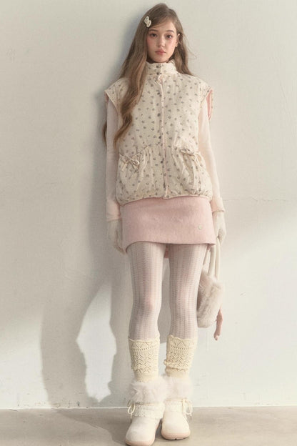 Wool Blend Crochet Layered Woolen Socks