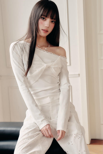 White Trace Lace Shirt