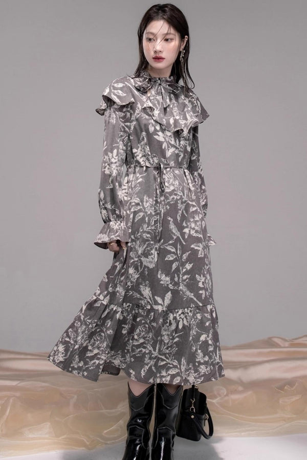 Smart Ink Shawl Collar Dress