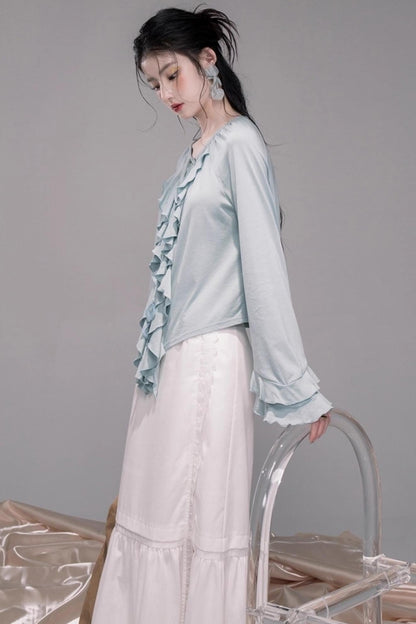 Dynamic Blue Wool Shirt