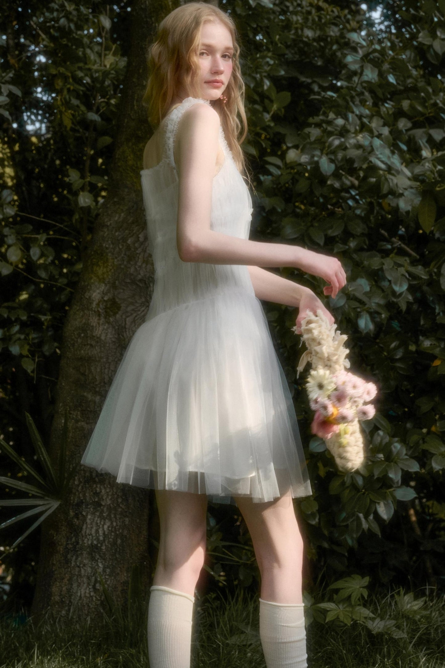 Fluffy Summer Halter Dress