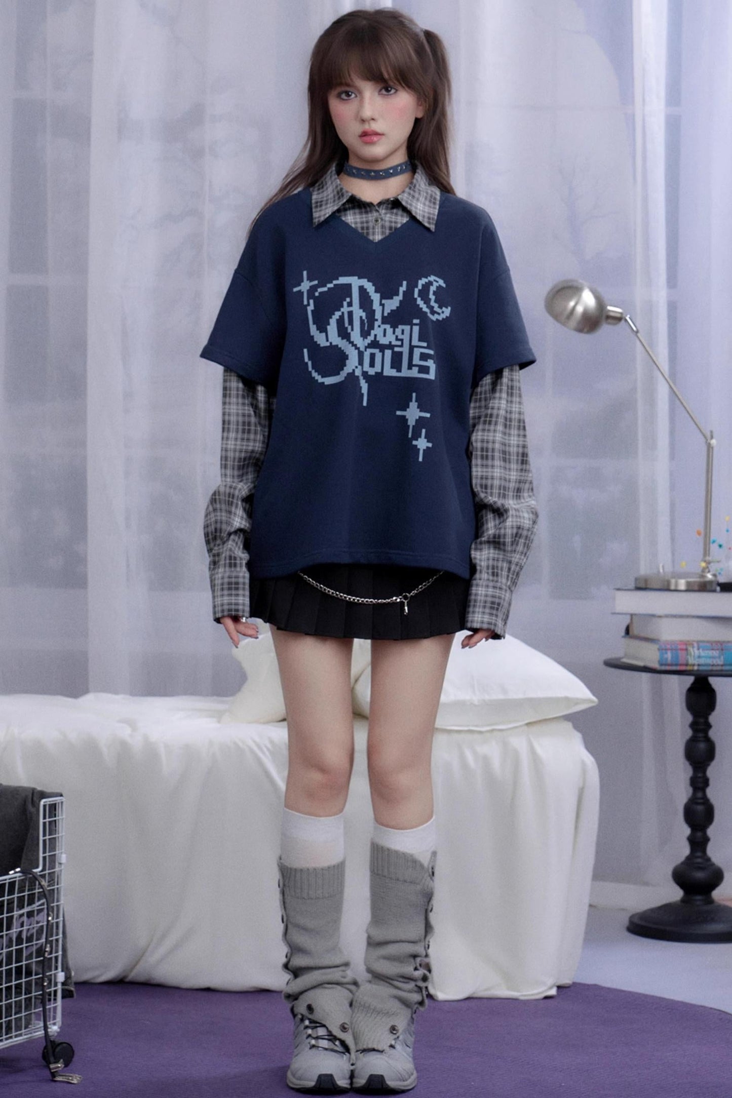 Navy Blue Fighting Spirit Top