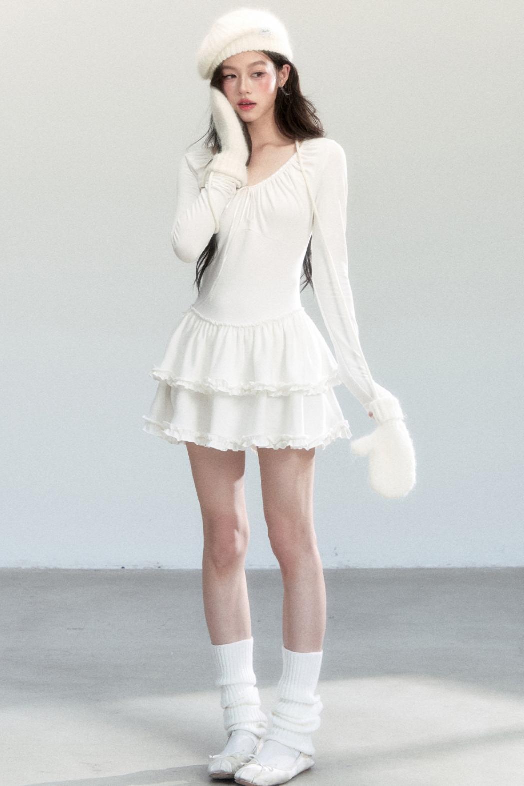 Ballet V-Neck Knit Dress