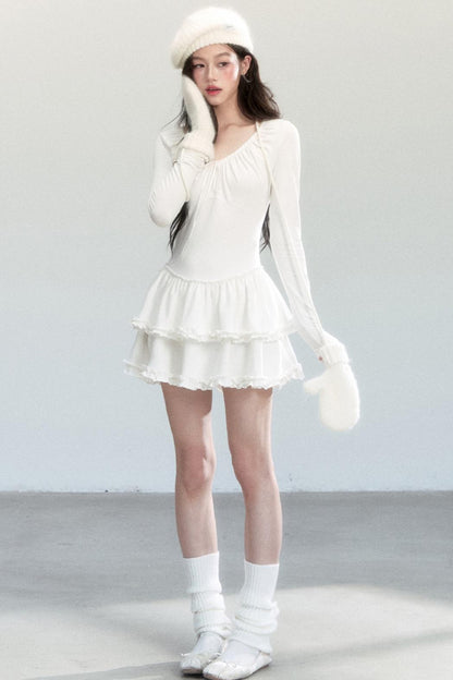 Ballet V-Neck Knit Dress