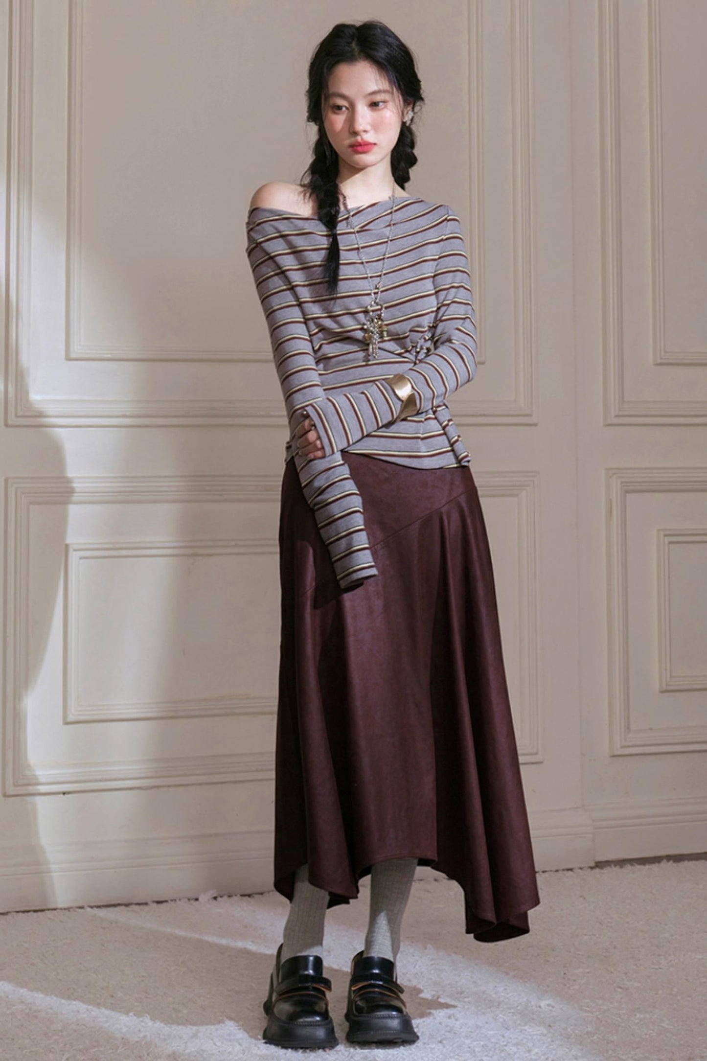 Soft Striped Knitted T-Shirt