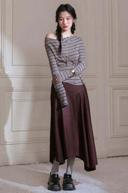 Soft Striped Knitted T-Shirt