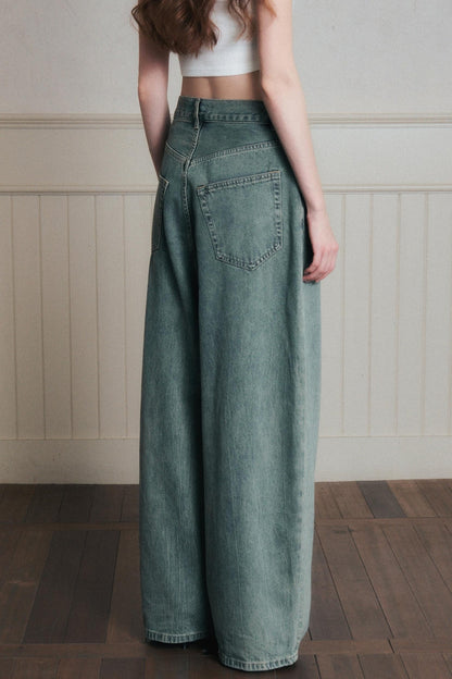 Relaxed Wide-Leg Denim Pants