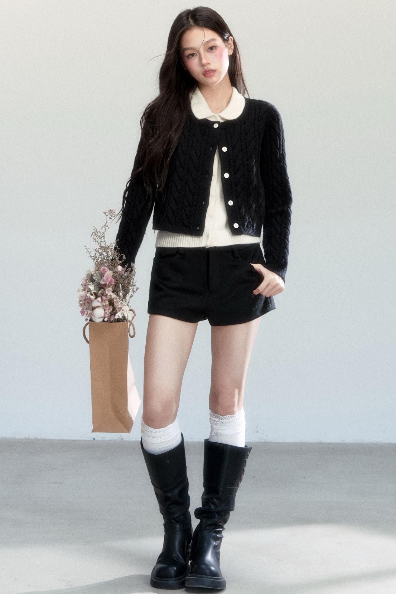 Fake Two Piece Velvet Contrast Top