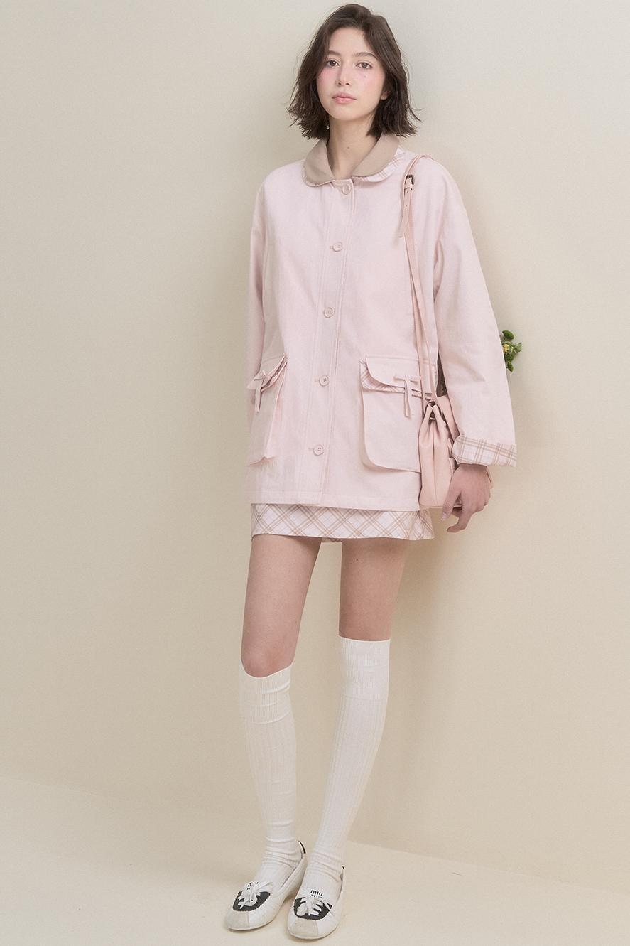 Pink Reversible Trench Jacket