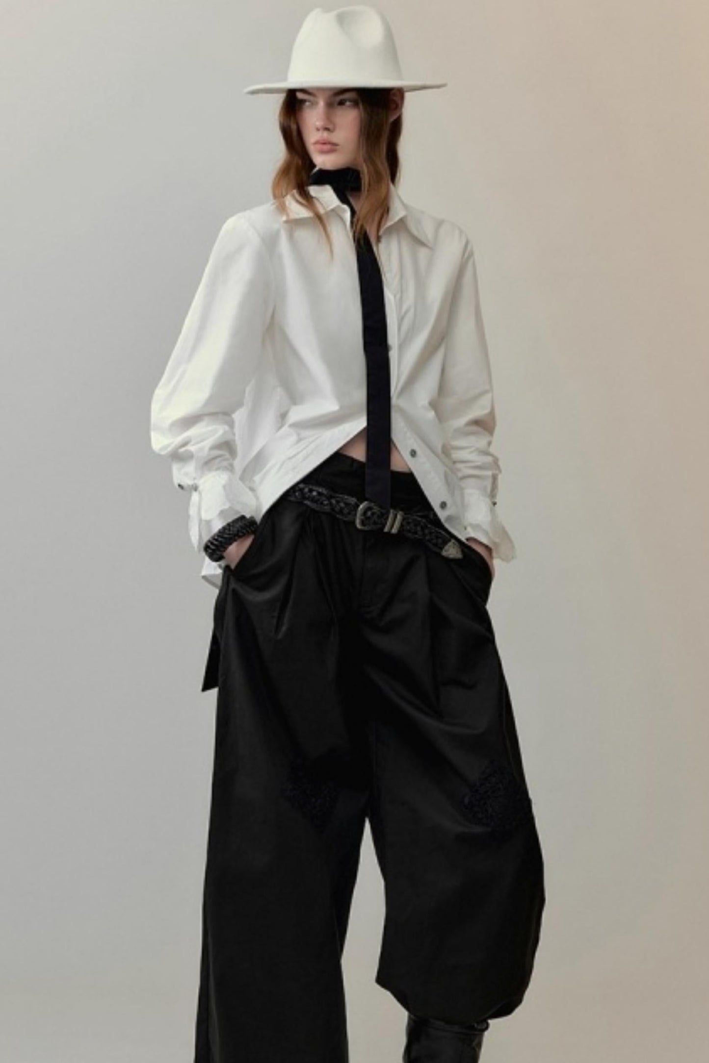 Lace Floral Embroidery Shirt Set-Up