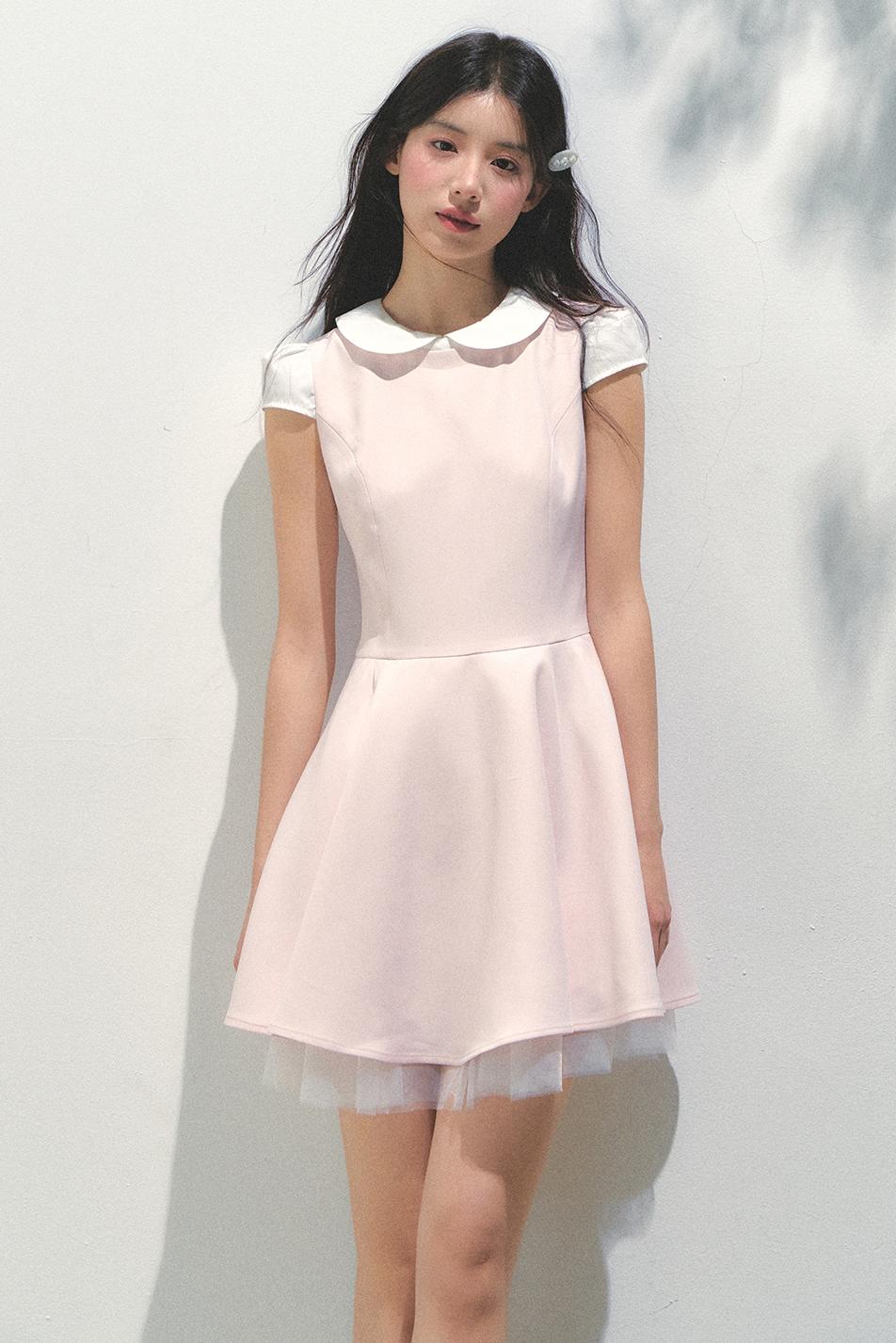 Blue Mesh Poncho Dress