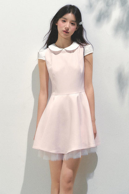 Blue Mesh Poncho Dress