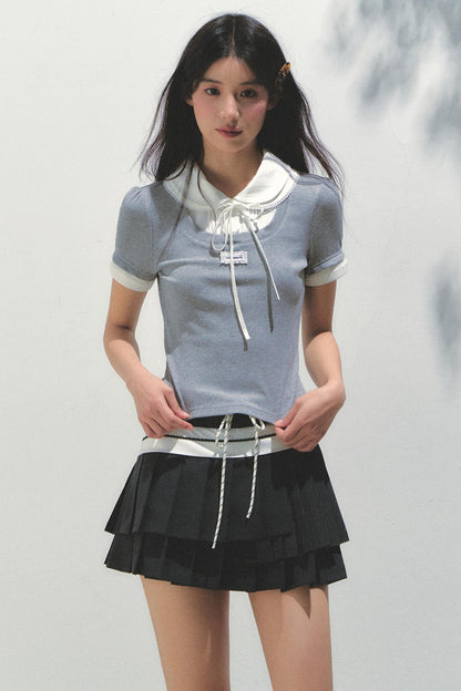 Casual Patchwork Knit Tee