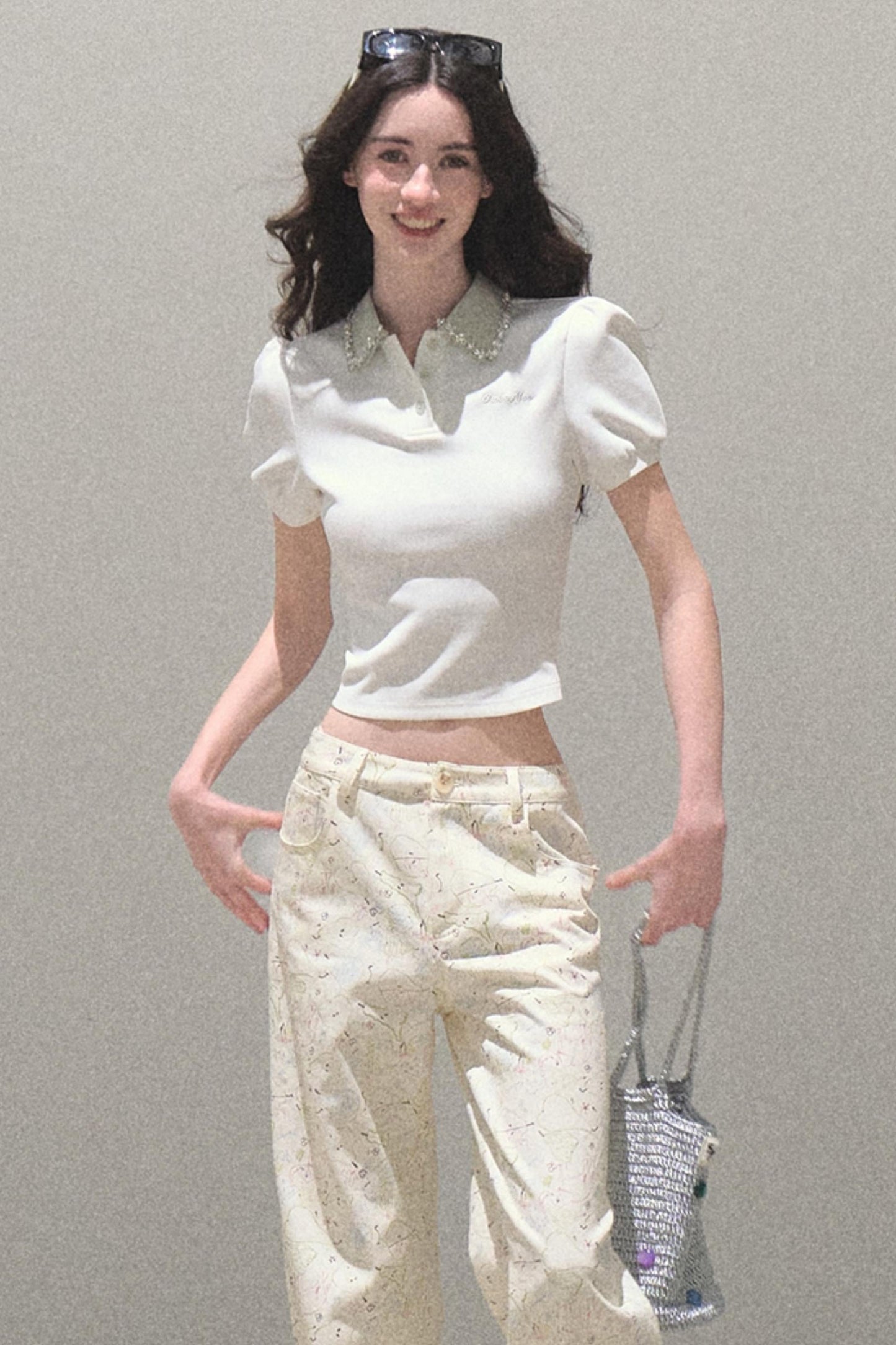 Sunset Diamond Polo Top