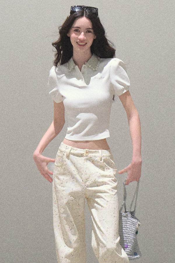 Sunset Diamond Polo Top